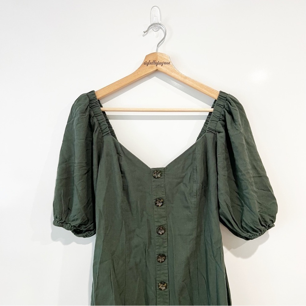 Farm Rio Button Puff Sleeve Mini Dress - Picture 3 of 7